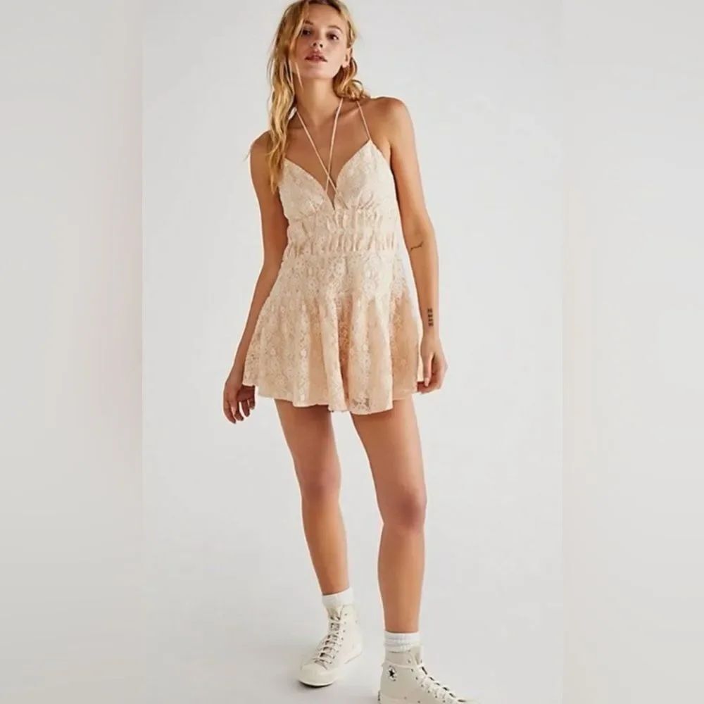 Free people Lexi Strappy Lace Romper